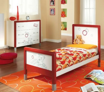 Детская кроватка Krio цвет: красный с белым