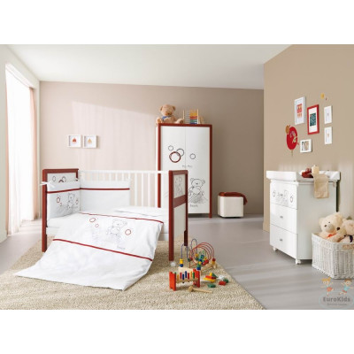 Детская кроватка Krio цвет: красный с белым