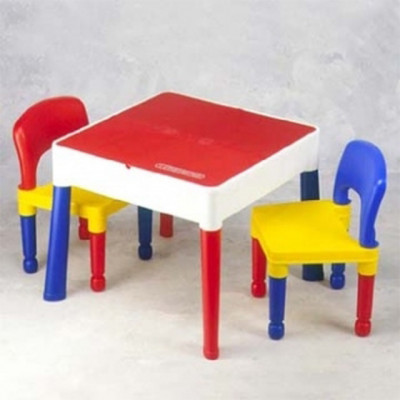 Стол со стульчиками Building Block цветной