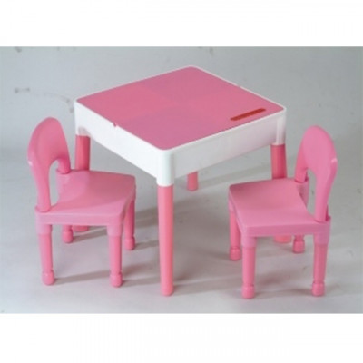 Стол со стульчиками Building Block розовый