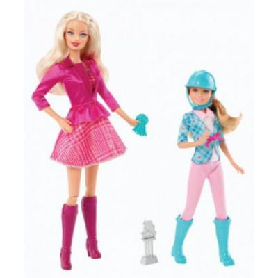 Кукла Барби и ее сестра Стейси на конной прогулке Y7556