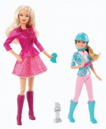 Кукла Барби и ее сестра Стейси на конной прогулке Y7556